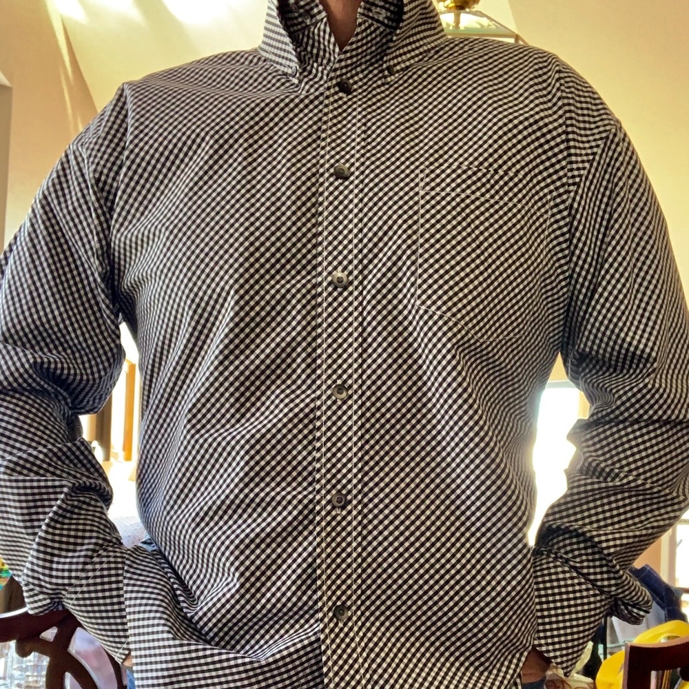 Tommy Hilfiger Black Gingham Casual Button Down